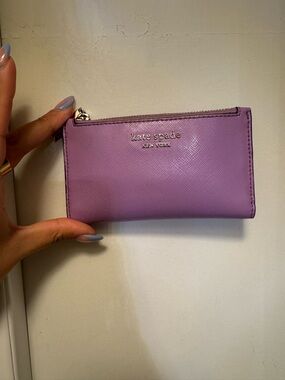 kate spade Lavender Saffiano Zip Card Holder